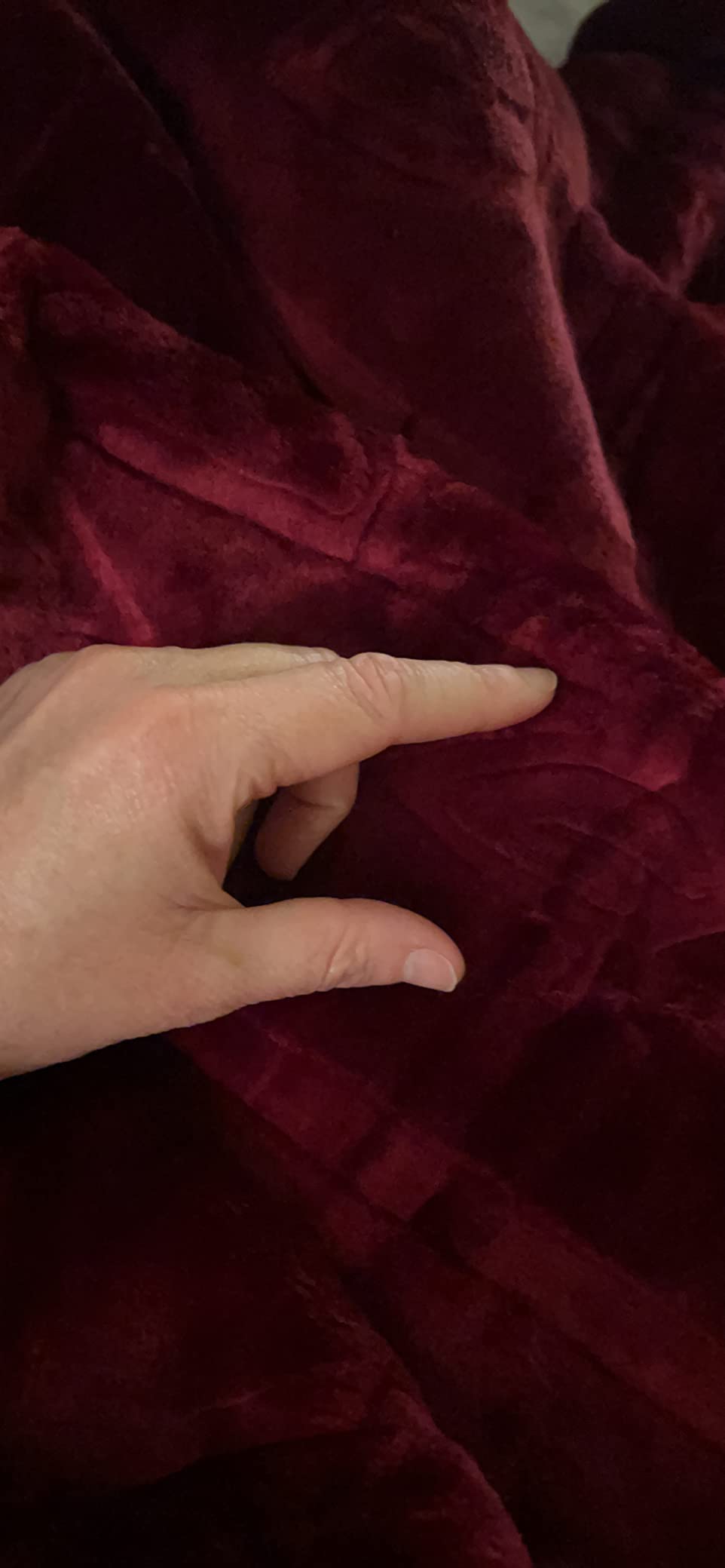 JML Heavy Korean Mink Blanket King Size 85x95Inches 9Lbs, Soft and Warm, Thick Raschel Printed Blanket for Autumn, Winter, Bed, Home, Gifts(Burgundy) customer photo 2