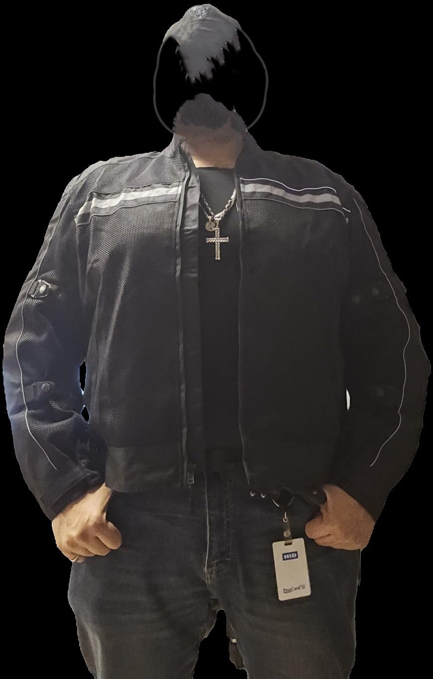 WICKED STOCK Motorcycle Jacket - CE Level1 Reflective Summer Biker Jacket with Adjustable Cuffs & Waist Belt - Lightweight & Comfortable Mesh Motorcycle Jacket with Armor for Men customer photo 1