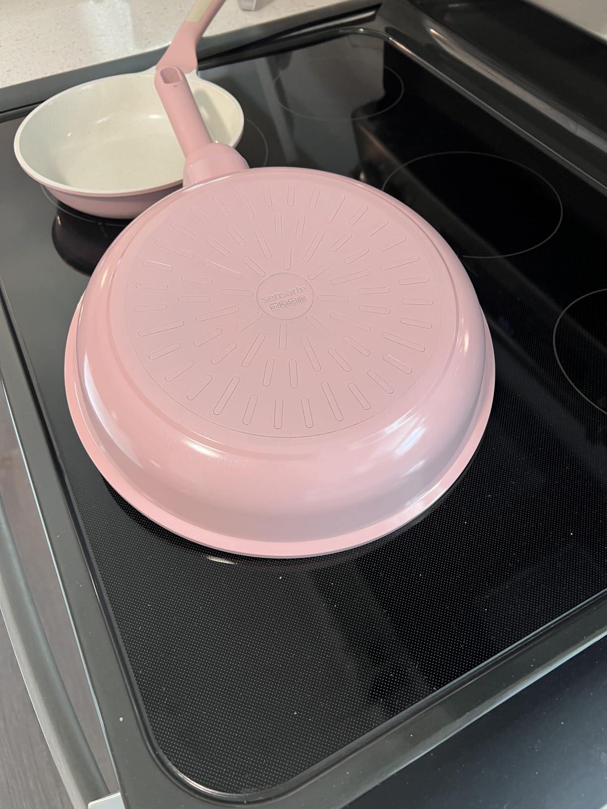 SENSARTE 12.5 Inch Nonstick Frying Pan Skillet, Swiss Granite Coating Omelette Pan, Healthy Stone Cookware, PFOA Free customer photo 2