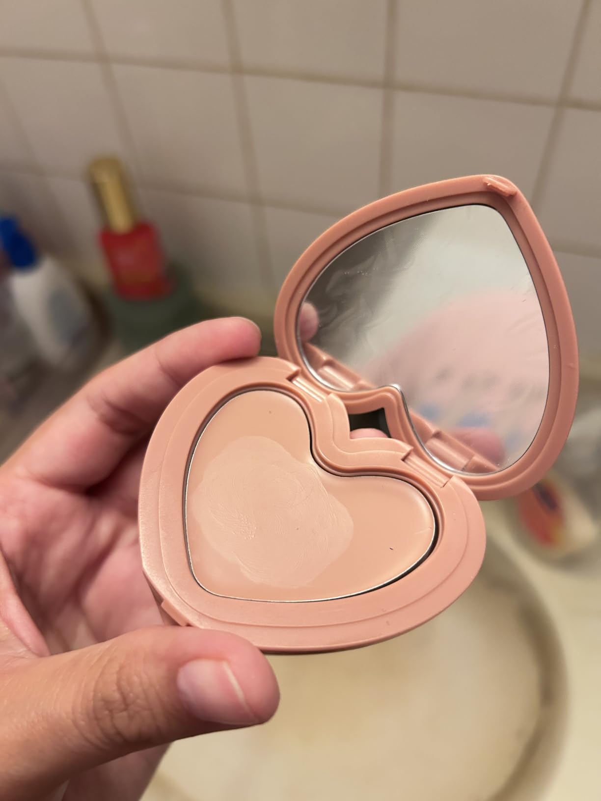 lilybyred Luv Beam Cheek Balm | Heart-Shaped Korean Cream Blush, Semi-Matte, Healthy Glow, Long-Lasting, Blendable & Buildable, Lightweight, Natural-Looking Color, 0.12 oz (02 Innocent Pink) customer photo 2
