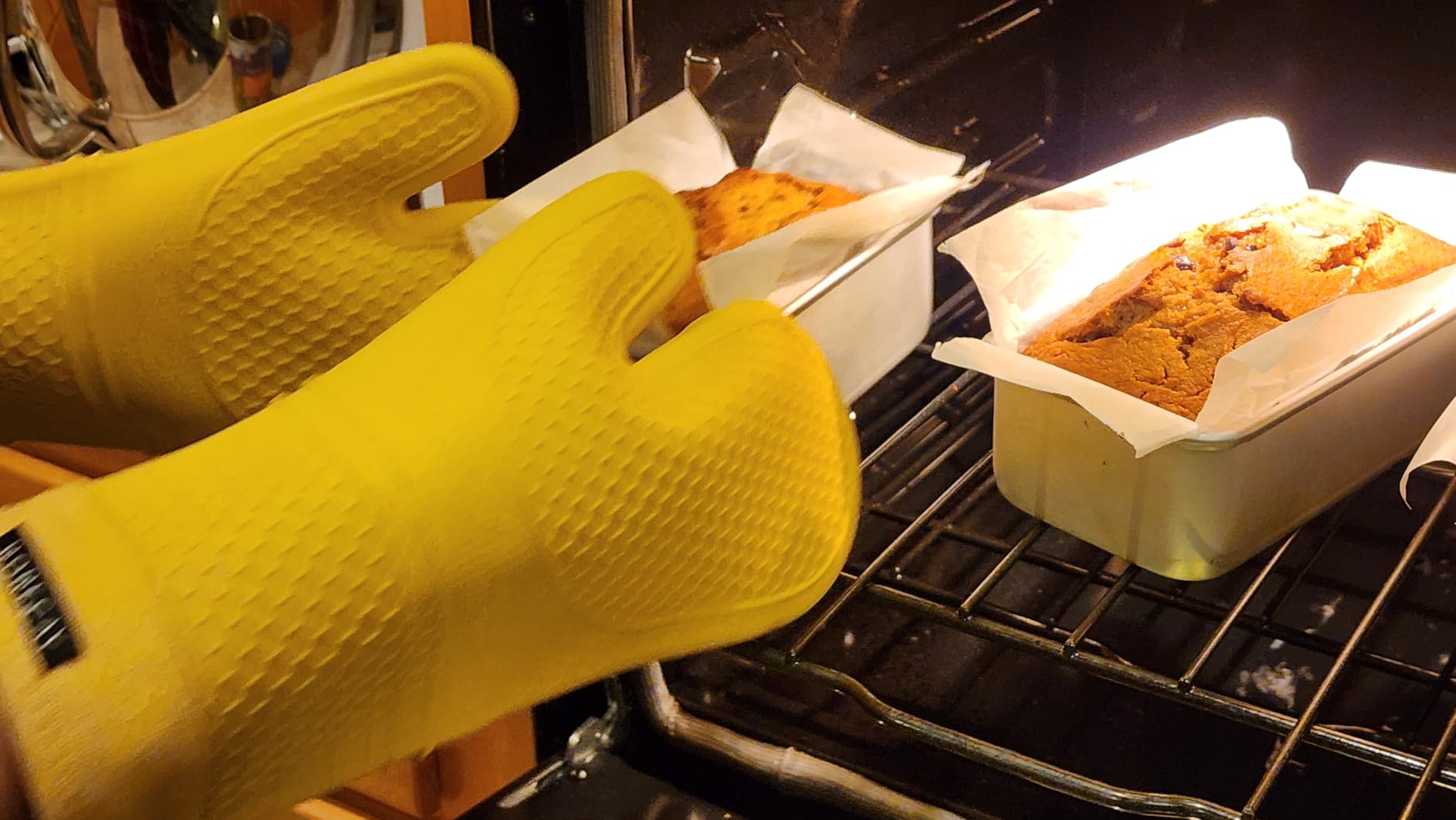 RORECAY Silicone Oven Mitts and Pot Holders Sets, Gloves for Kitchen, Gray customer photo 2