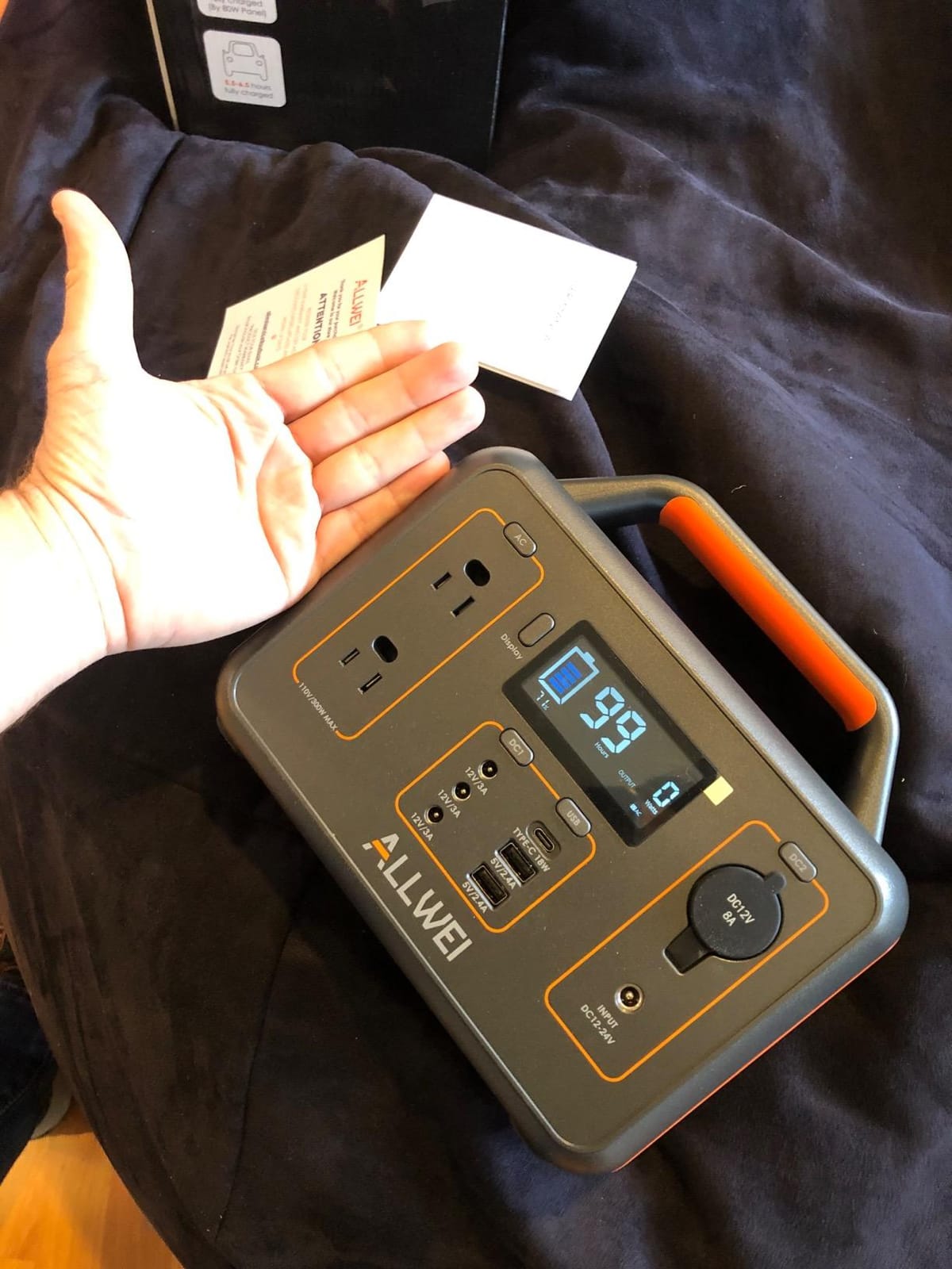 ALLWEI Portable Power Station 300W, 256Wh Solar Generator LiFePO4 Battery, Pure Sine Wave AC Outlet, PD 60W Fast Charging, MPPT & BMS Protection, Compact for Camping Outdoor Home Backup Emergency CPAP customer photo 1