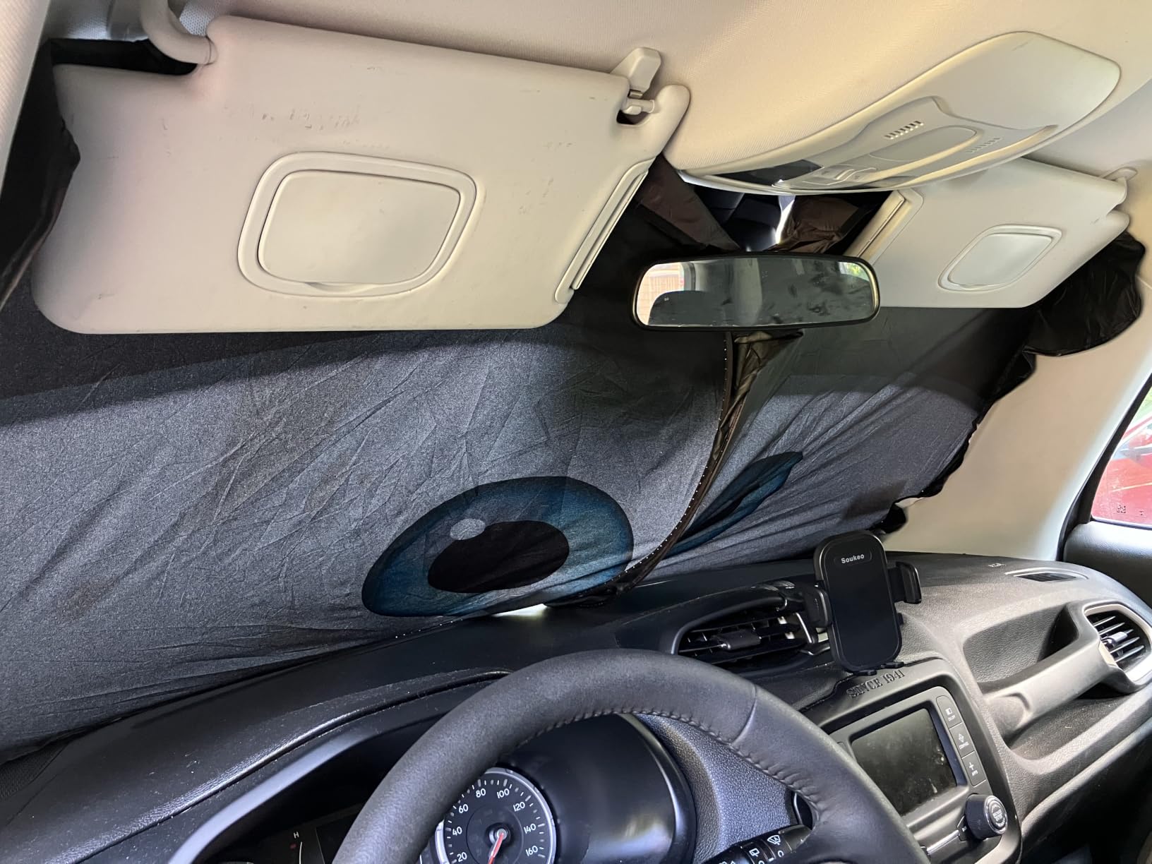 GVEN Windshield Sun Shades Car Sun Shade Protector Blocks UV Rays for Full-Size Sedan & SUV, Mid-Size SUV, Sports Cars, Wagon and Mid-Size Pickup Truck Car Accessories (Black, L) customer photo 2