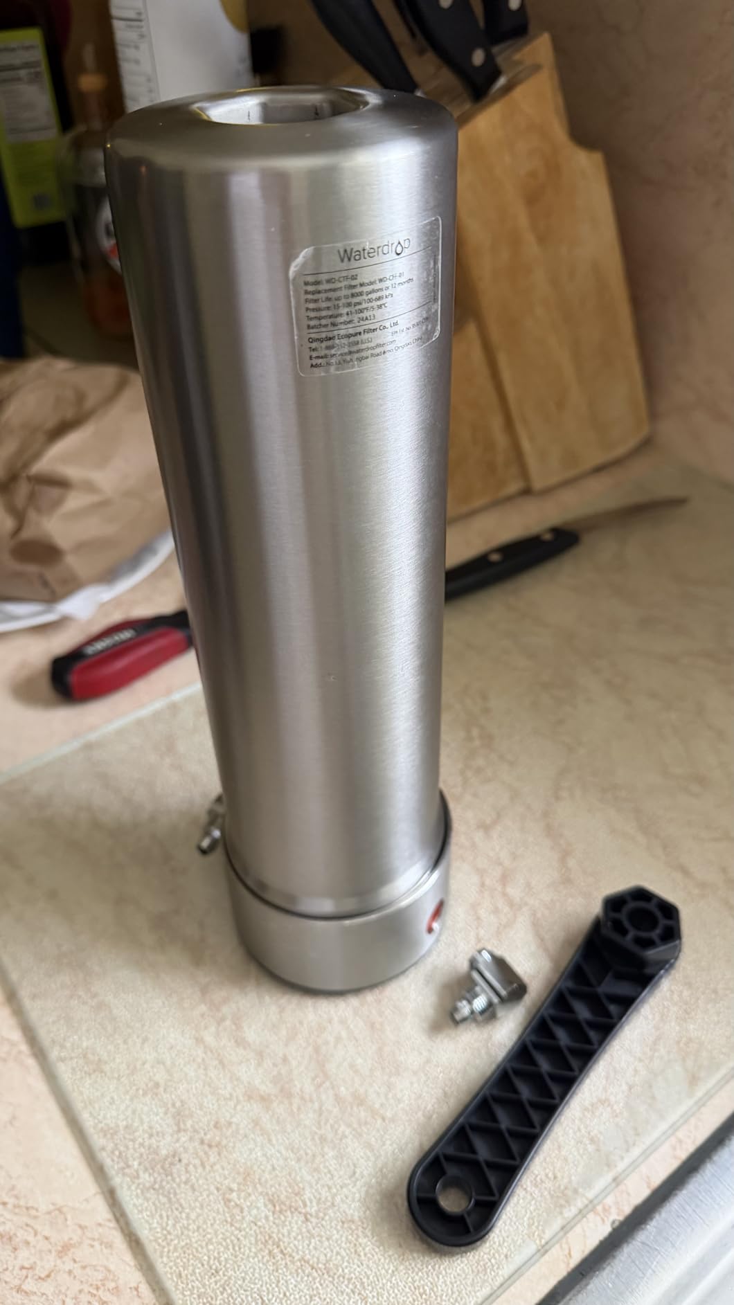 Waterdrop CTF-01 Water Filter for Sink Faucet, Stainless Steel, 1 Filter | Reduces Heavy Metals and 99% Chlorine, NSF/ANSI 42 Certified Countertop Water Filter System, 8000 Gallons, 1 Filter customer photo 2
