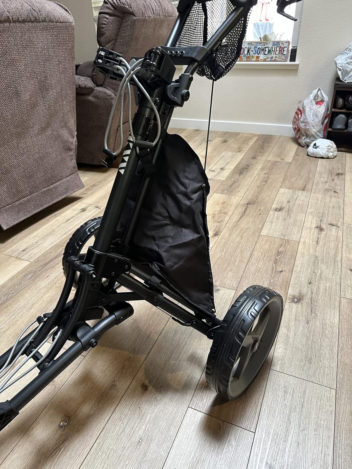 KVV 3 Wheel 360 Rotating Front Wheel Golf Push Cart Open and Close in ONE Second-Free Umbrella Holder Included customer photo 2