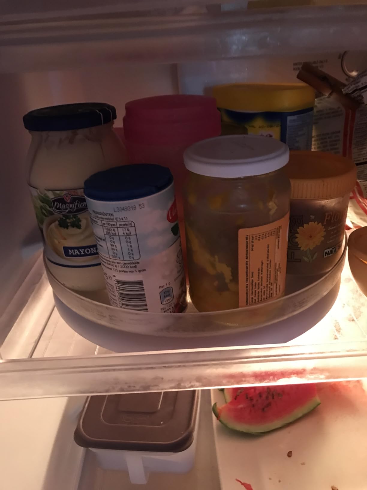 YouCopia FridgeView Fridge Turntable, Lazy Susan Organizer for Refrigerator Storage, 11” , White customer photo 2