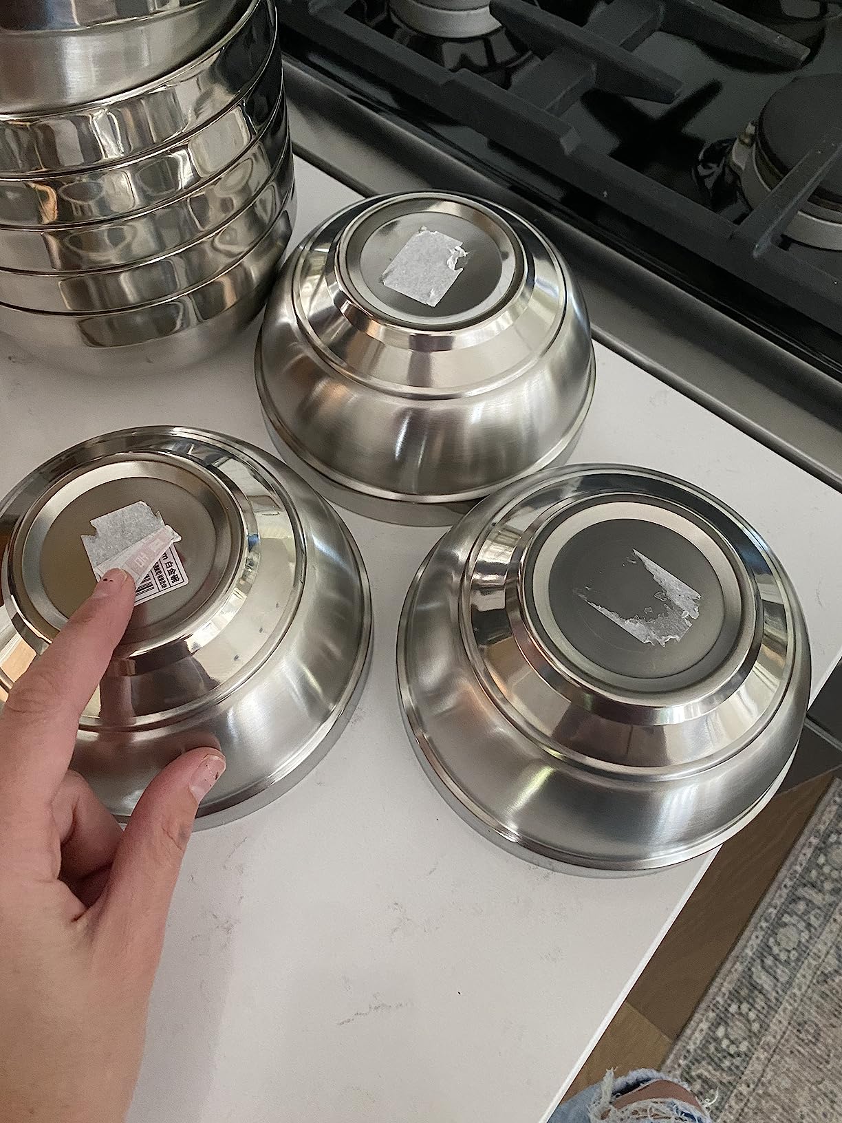 SATINIOR 10 Pack 15 oz Stainless Steel Bowls Cereal Soup Rice for Kids and Adults Stainless Steel Cereal Bowls Double-walled Insulated Multipurpose for Sauces, Rice, Noodle, Ice Cream, Dishwasher Safe customer photo 1