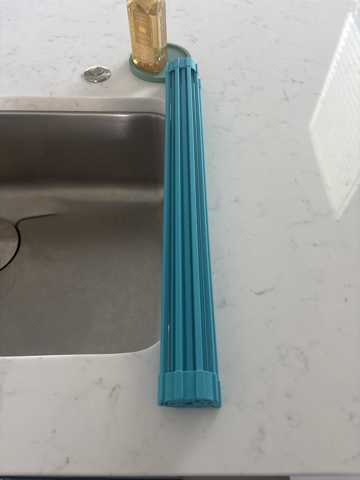 Kraus Multipurpose Over-Sink Roll-Up Dish Drying Rack, Colander and Trivet in Dark Grey, KRM-10DG customer photo 1