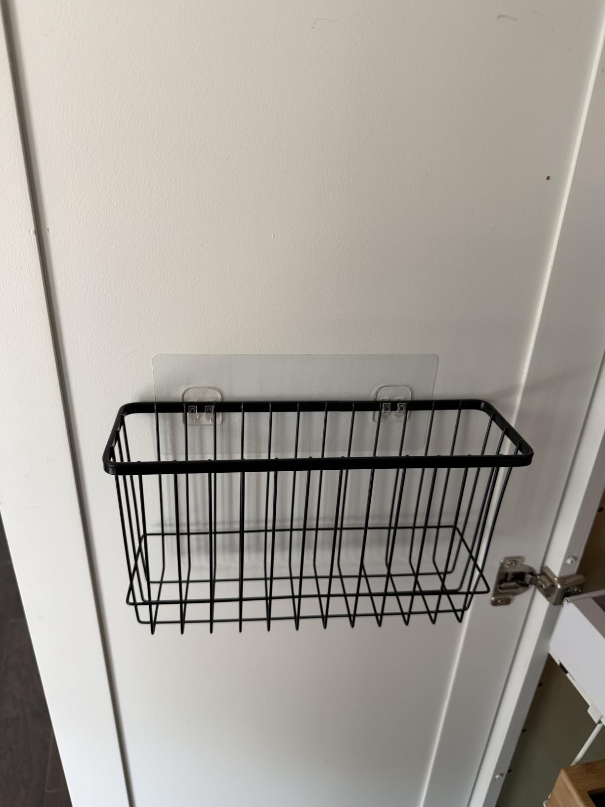 Toplife Wall Door Adhesive Kitchen Wrap Organizer Rack, No Drilling, Black customer photo 2