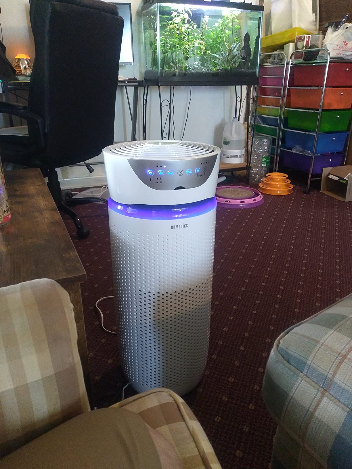 Homedics 5-in-1 UV-C Air Purifier - 360-Degree HEPA Filter for 1,593 Sq Ft, Extra Large Air Purifiers for Bedroom and Home, Essential Oil Pads, Built-In Timer, 5 Speed Settings for Large Rooms, Black customer photo 1