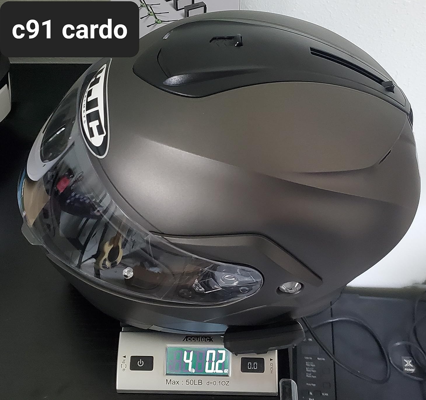 HJC C91 Solid Modular Motorcycle Helmet with HJ-17 Pinlock Shield, DOT Approved (Semi Flat Pearl White, Medium) customer photo 2