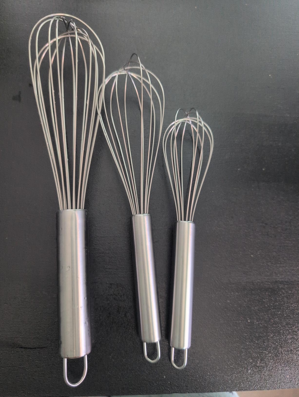 Whisks for Cooking, 3 Pack Stainless Steel Whisk for Blending, Whisking, Beating and Stirring, Enhanced Version Balloon Wire Whisk Set, 8
