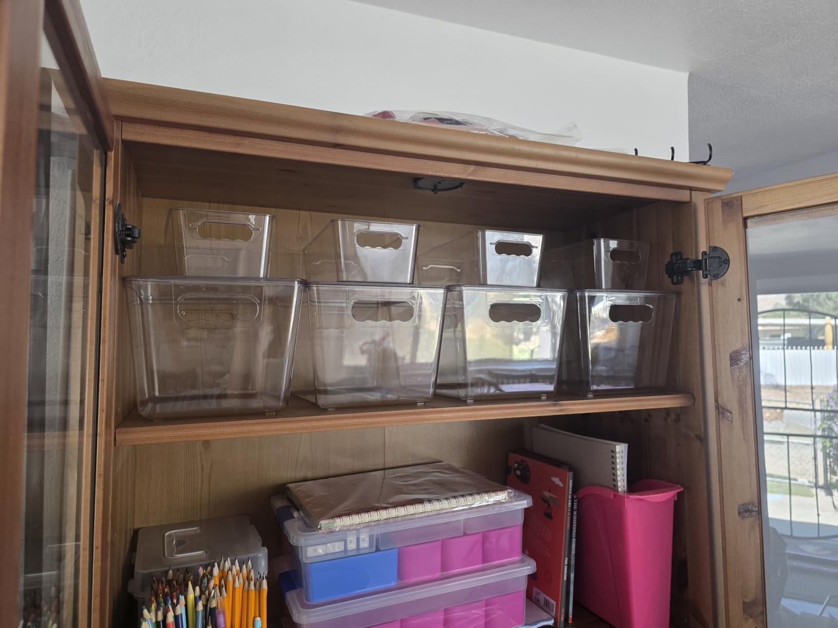 Vtopmart 6 Pack Clear Storage Bins, Pantry Cabinet Organizer Bins, Medium customer photo 1
