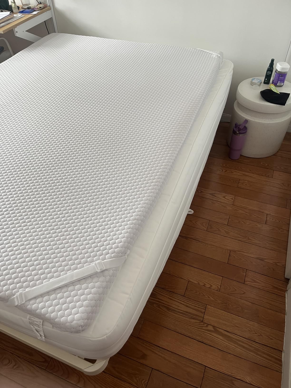 PERLECARE Queen 3 Inch Gel Memory Foam Mattress Topper with Cover | Soft gel memory foam, 3 inch comfort layer, breathable cover, washable zip cover, non-slip mesh bottom, elastic straps customer photo 1