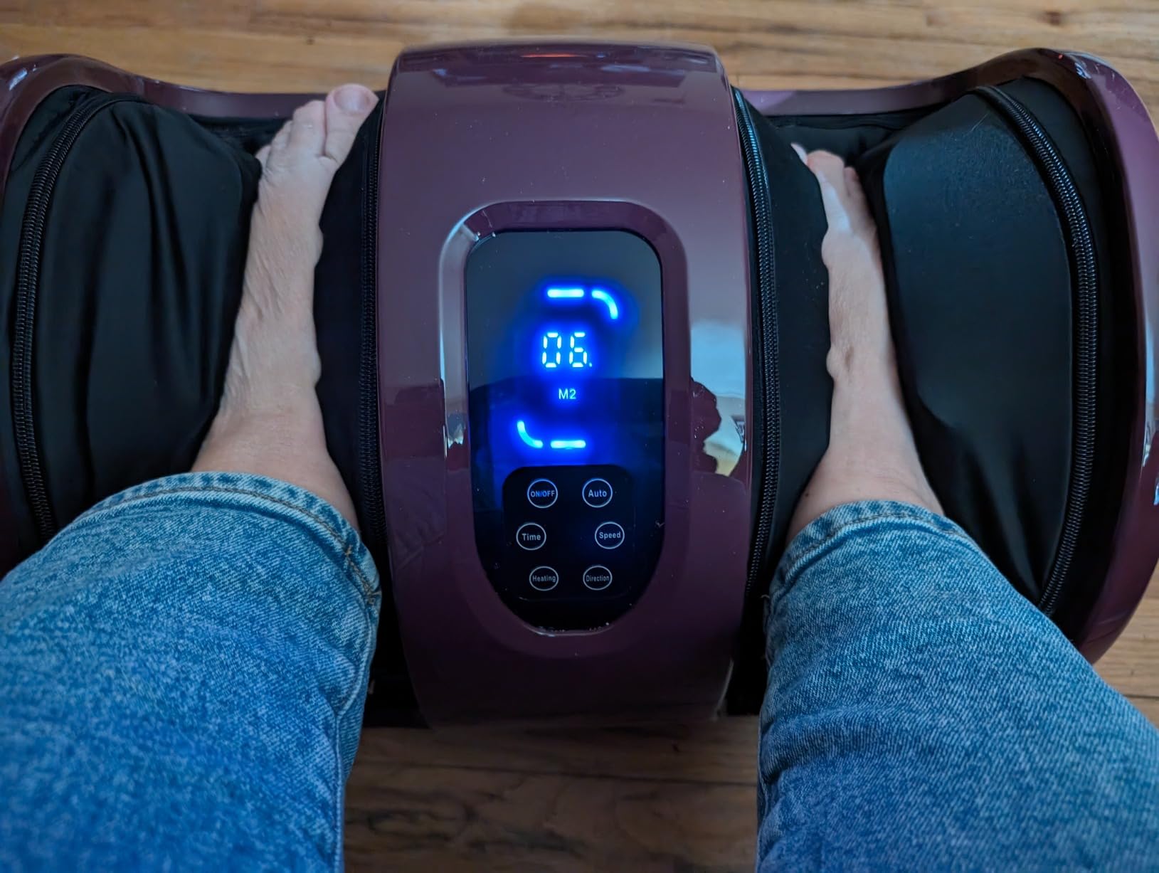 Best Choice Products Shiatsu Foot Massager with Heat for Plantar Fasciitis & Neuropathy, Kneading Foot & Calf Massager with Remote, 360° Adjustable Handle, Rolling & Compression Massage - Black customer photo 2