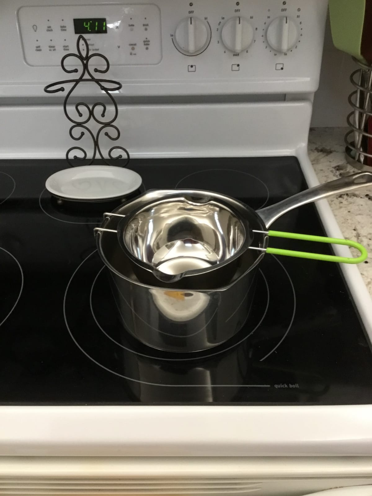 Double Boiler Melting Pot with 600ML,Stainless Steel Chocolate Melting Pot with Heat Resistant Handle for Butter Candy Butter Cheese, Candle Making customer photo 1