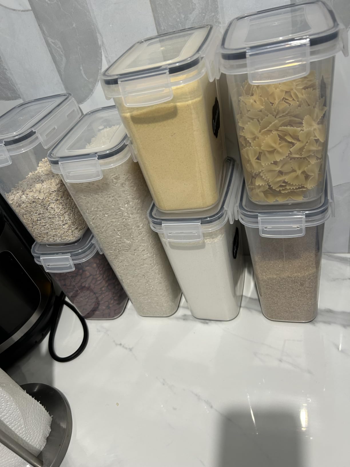 CHEFSTORY Airtight Food Storage Containers Set, 14 PCS Kitchen Storage Containers with Lids for Flour, Sugar and Cereal, Plastic Dry Food Canisters for Pantry Organization and Storage customer photo 1