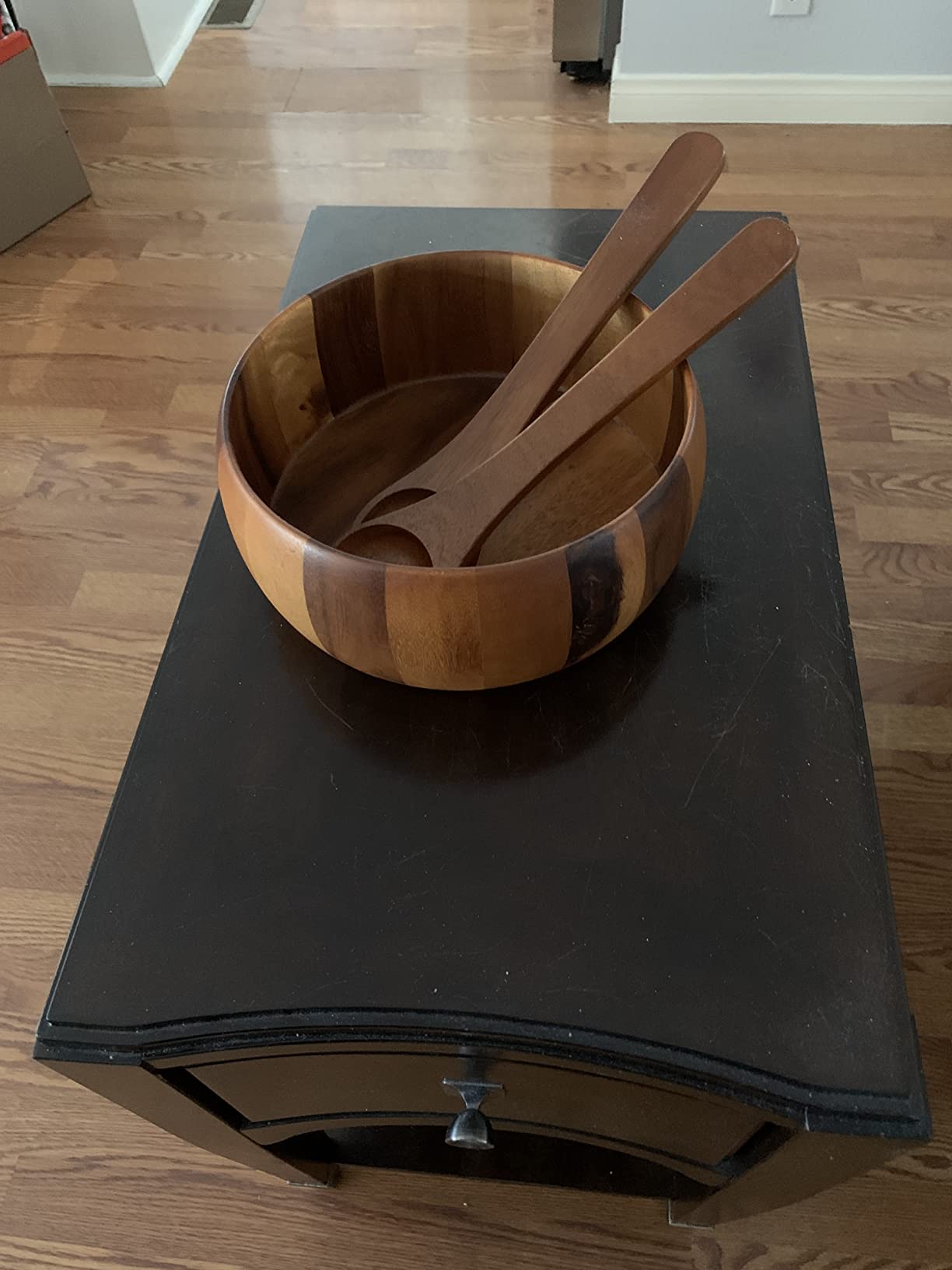 Gibson Home Sherwood 3-Piece Acacia Wood Salad Bowl Set, 32 Quart Large Serving Bowls, Natural Finish, Durable & Eco-Friendly customer photo 2