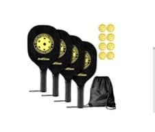 Amicoson Pickleball Paddles - Set of 4 Wooden Paddles, Indoor & Outdoor Balls, Ergonomic Grip, 8 Balls & 1 Carry Bag customer photo 2