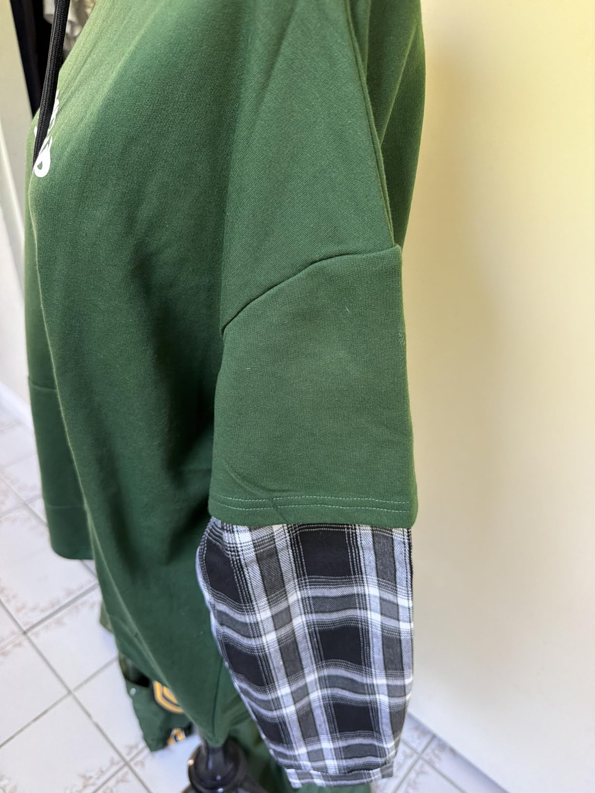 GURUNVANI Men's Patchwork Hoodie Streetwear Pullover Sweatshirt Oversized customer photo 1