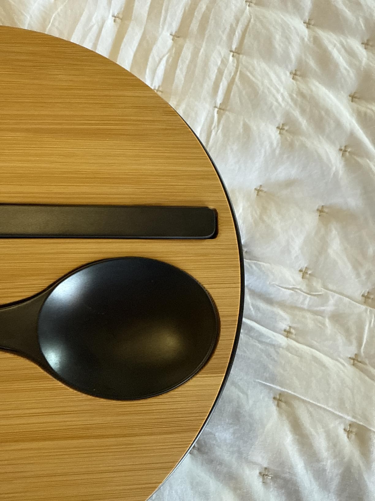 LOVYANXUE Bamboo Fiber Salad Bowl with Servers Set Large 9.8inches Nature Bamboo Mixing Bowl with Servers with Lid Spoon and Fork for Fruits,Salads and Vegetables customer photo 2