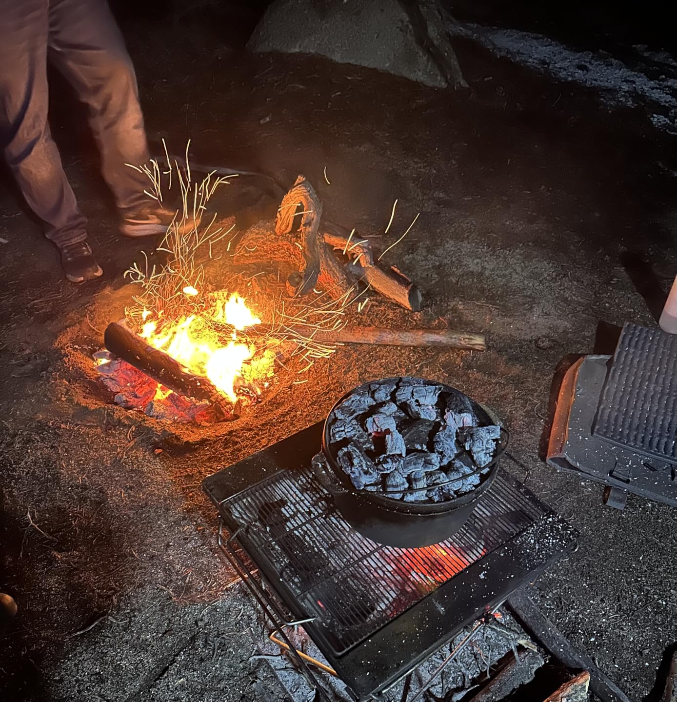 CAMPINGMOON 3 in 1 Portable Fire Pit 12 inch Foldable Stainless Steel Wood Burning Camping Stove BBQ Grill for 3 People Adjustable Height Outdoor Cooking Campfire Carry Bag included MT-035 customer photo 2