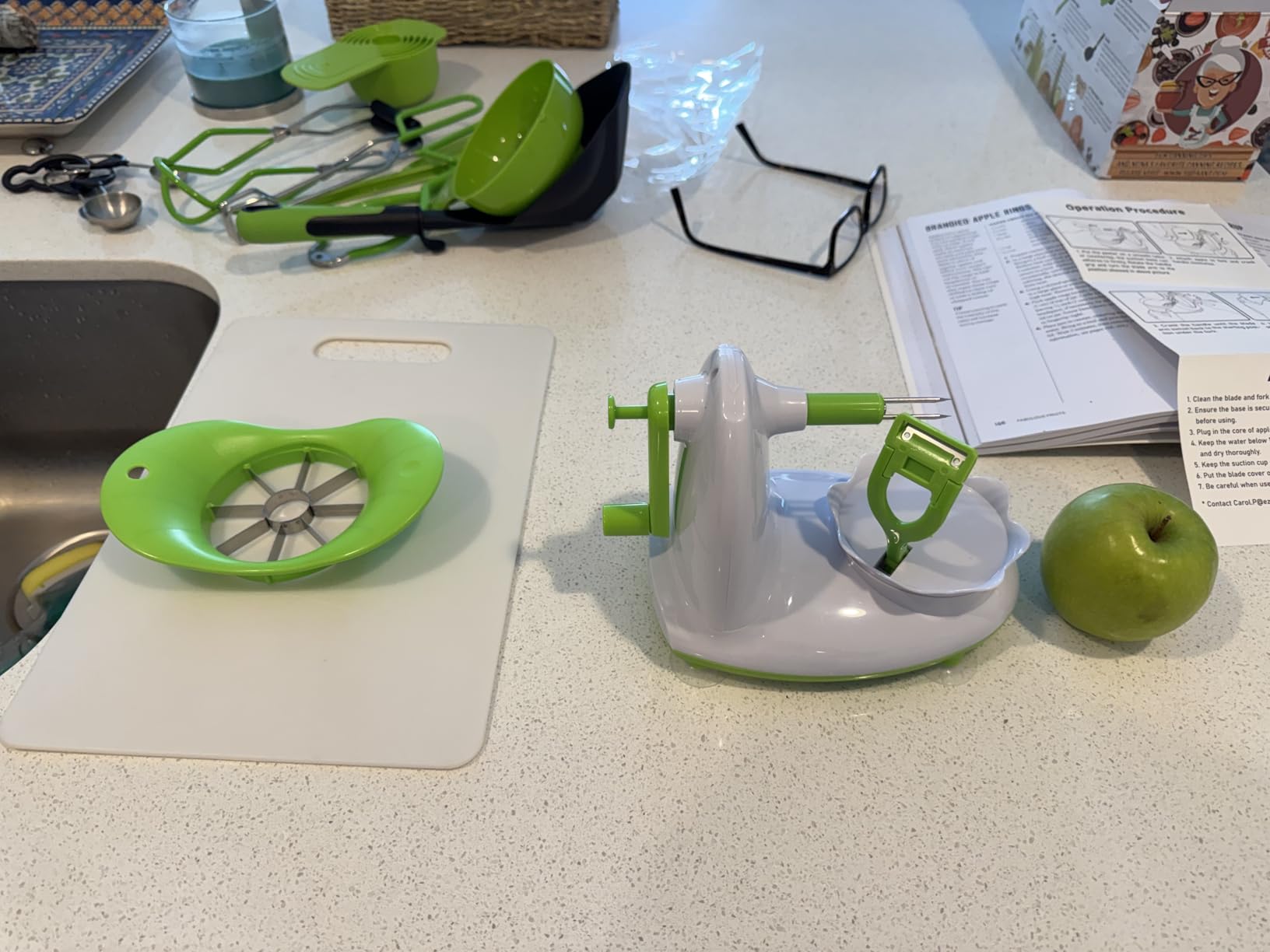 Apple Peeler for Apple Sauce and Pie, 8-Wedge Apple Slicer Corer with Stainless Steel Blades, Upgraded Strong Suction Base, Includes 2 Replacement Blades customer photo 2