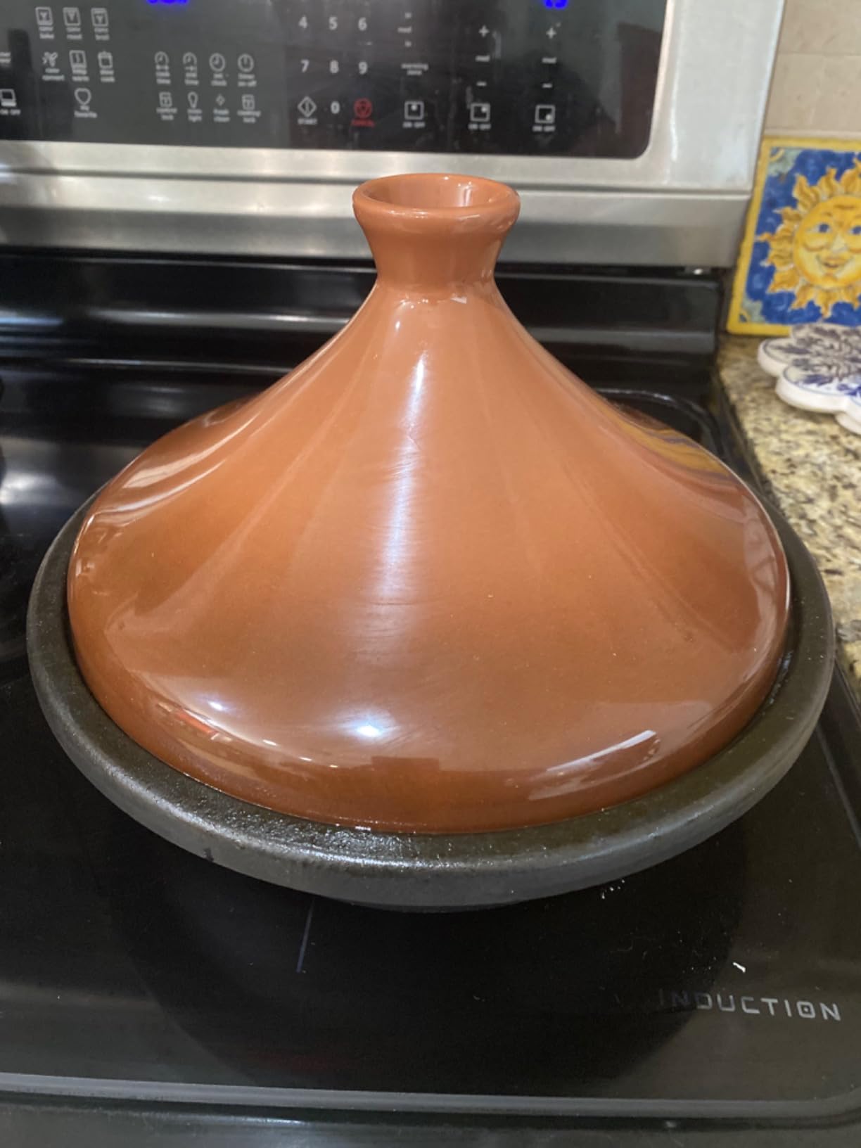 Kook Moroccan Tagine, Enameled Cast Iron Cooking Pot, 3.3 Qt, Stone Blue customer photo 1