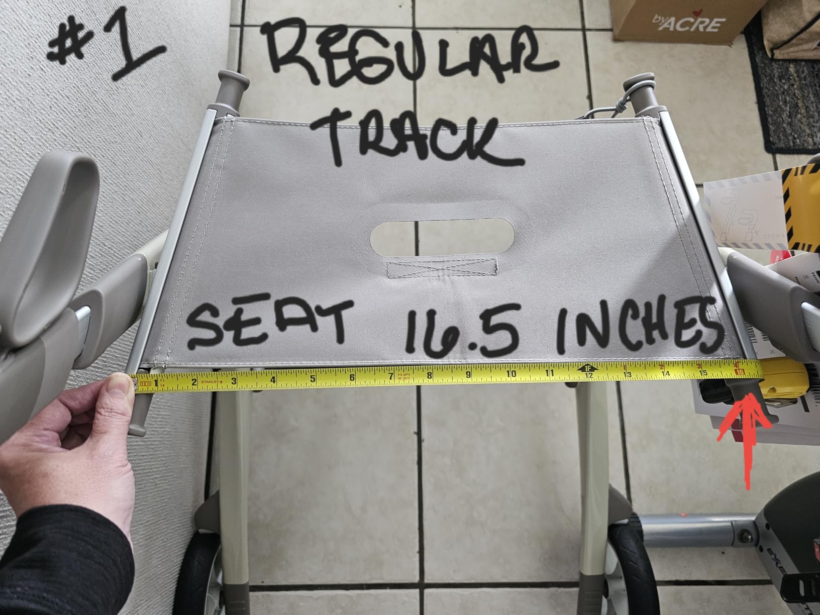 byACRE Carbon Ultralight Rollator Walker with Organizer Bag, Wide Track, Oyster White customer photo 1