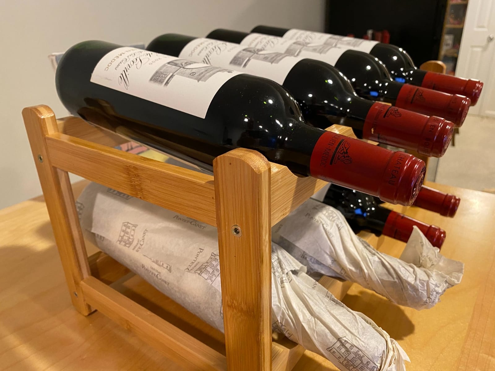 Bamboo Wine Rack, Sturdy and Durable Countertop Wine Storage Cabinet Shelf for Pantry - 4 Tiers 16 Bottle Wine Rack customer photo 2