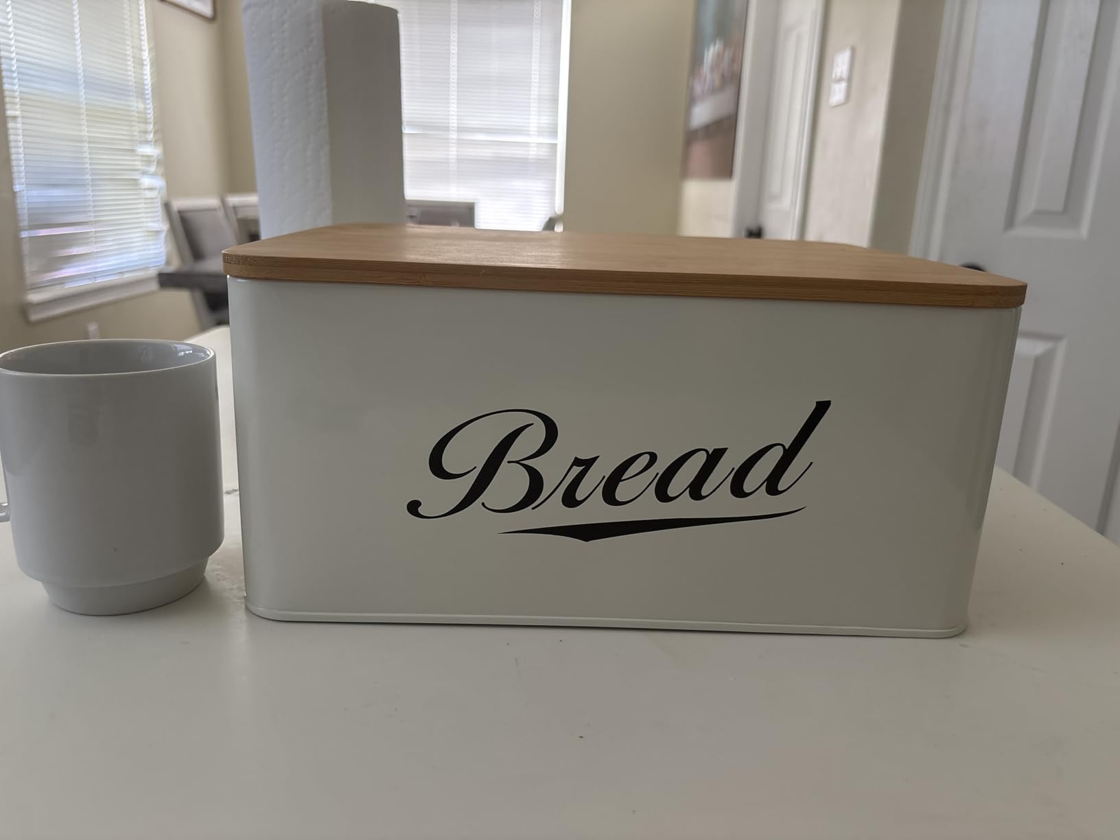 RoyalHouse Premium Metal Bread Box with Bamboo Lid customer photo 1