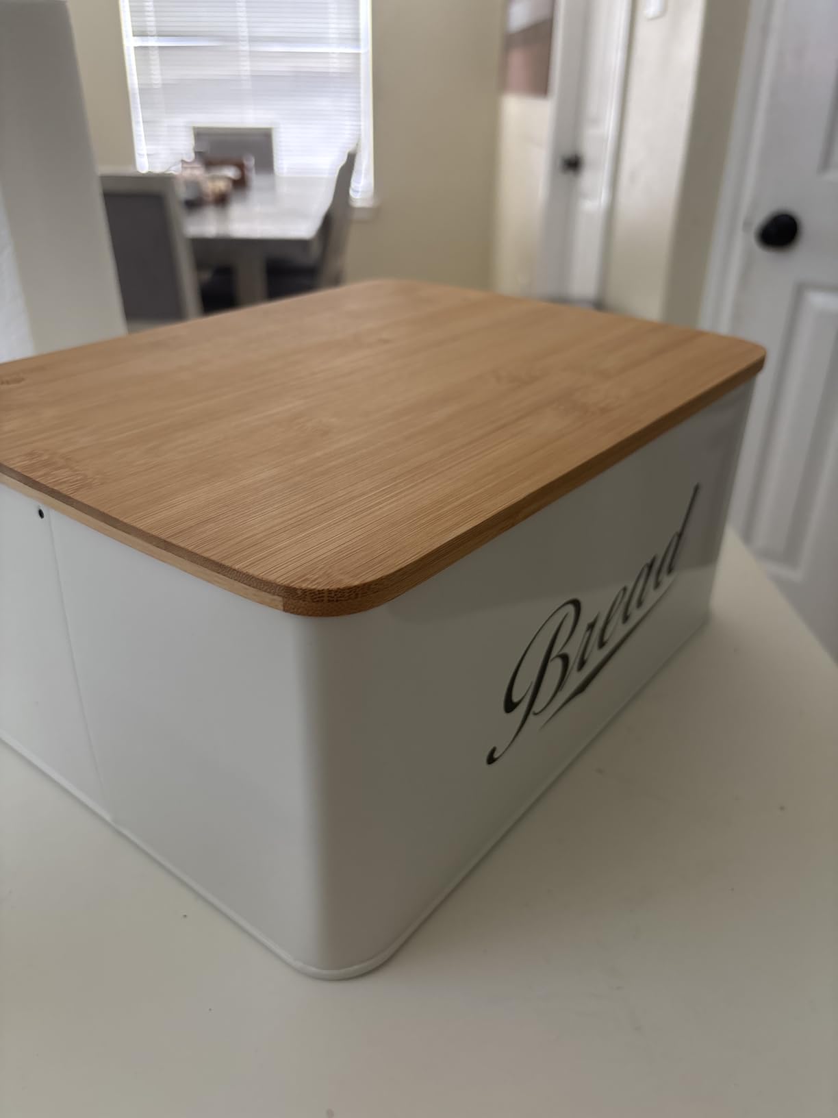 RoyalHouse Premium Metal Bread Box with Bamboo Lid customer photo 2