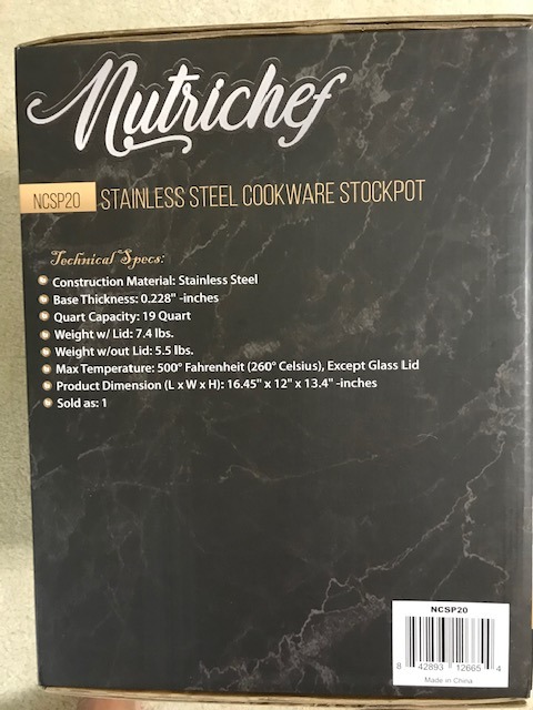 NutriChef 12-Quart Stainless Steel Stockpot – 18/8 Food Grade Heavy-Duty Induction-Compatible Pot with See-Through Lid, Ideal for Stews, Broths, Simmering & Soups, Dishwasher Safe – NCSP12 customer photo 1