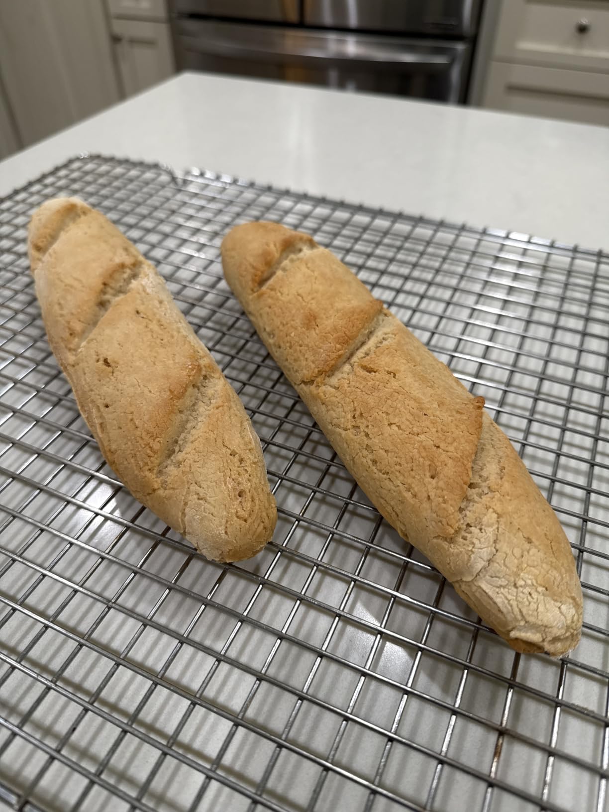 KITESSENSU Nonstick Baguette Pans for French Bread Baking, Perforated 2 Loaves Baguettes Bakery Tray, 15