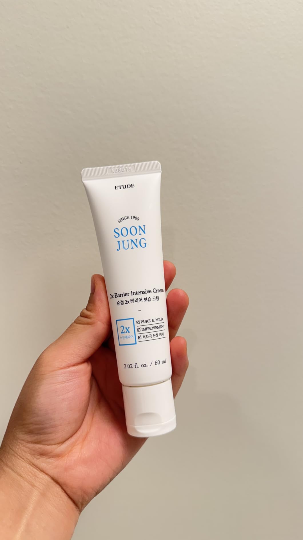ETUDE SoonJung 2x Barrier Repair Cream for Sensitive Skin, 2.02 fl oz | Korean face moisturizer with panthenol and madecassoside helps soothe sensitive skin customer photo 1