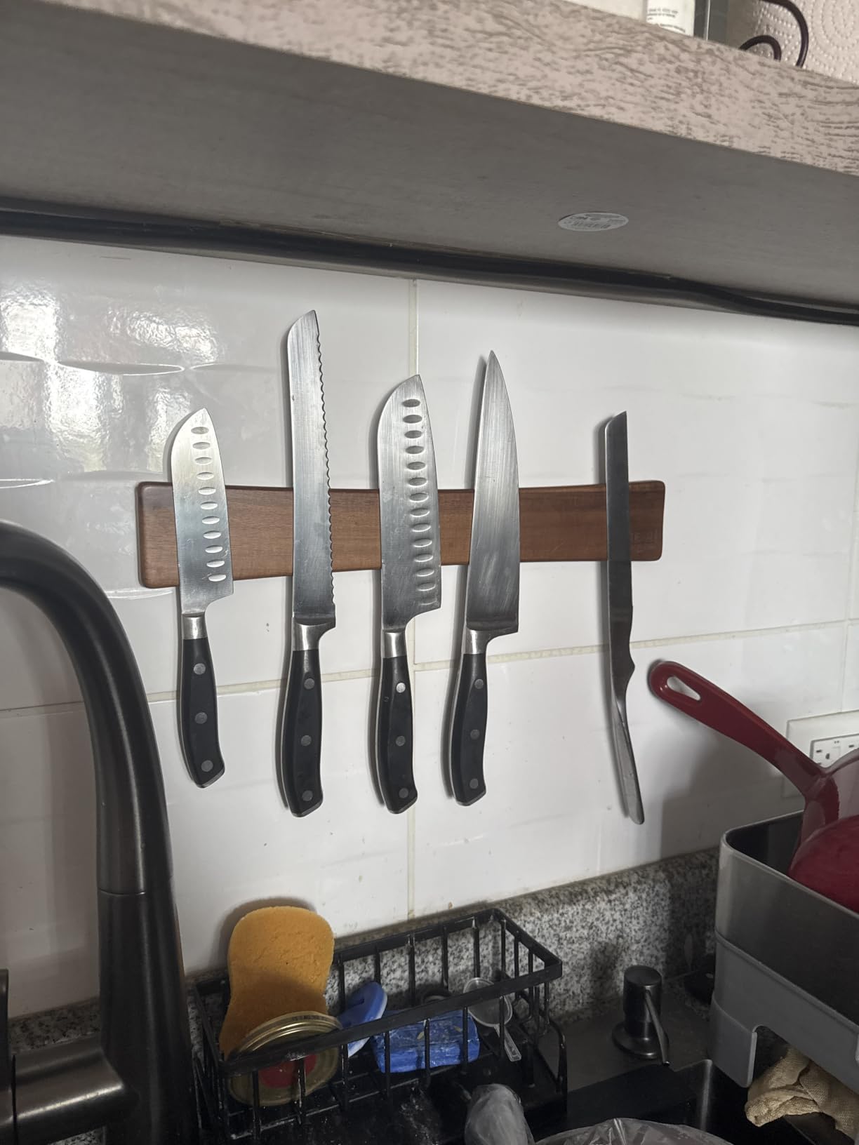 HOSHANHO Magnetic Knife Strips, Magnetic Knife Holder for Wall 16 Inch customer photo 2