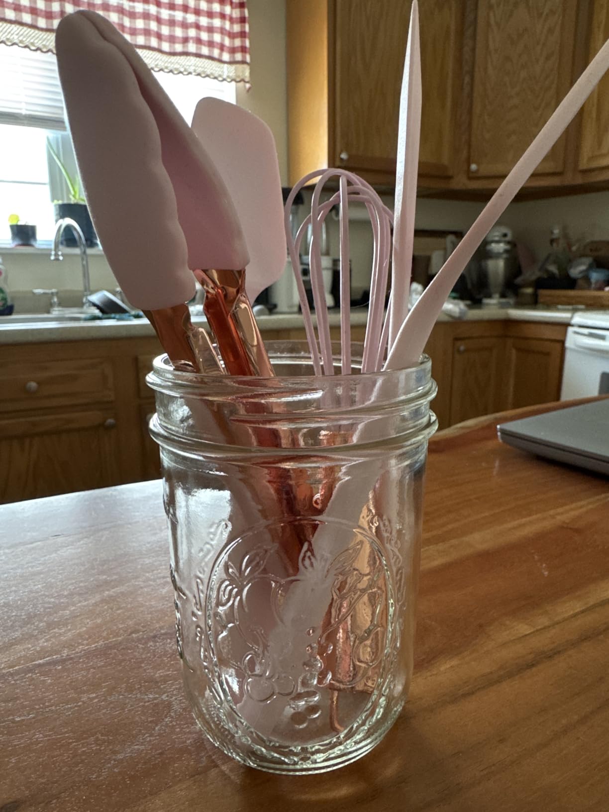 Collfa Rose Gold And Pink Kitchen Utensil Small Five-Piece Set Mini Silicone Kids Kitchen Tools Whisk Spatula Tongs Spoon And Slotted Spatula(Kids Baking Supplies) customer photo 2