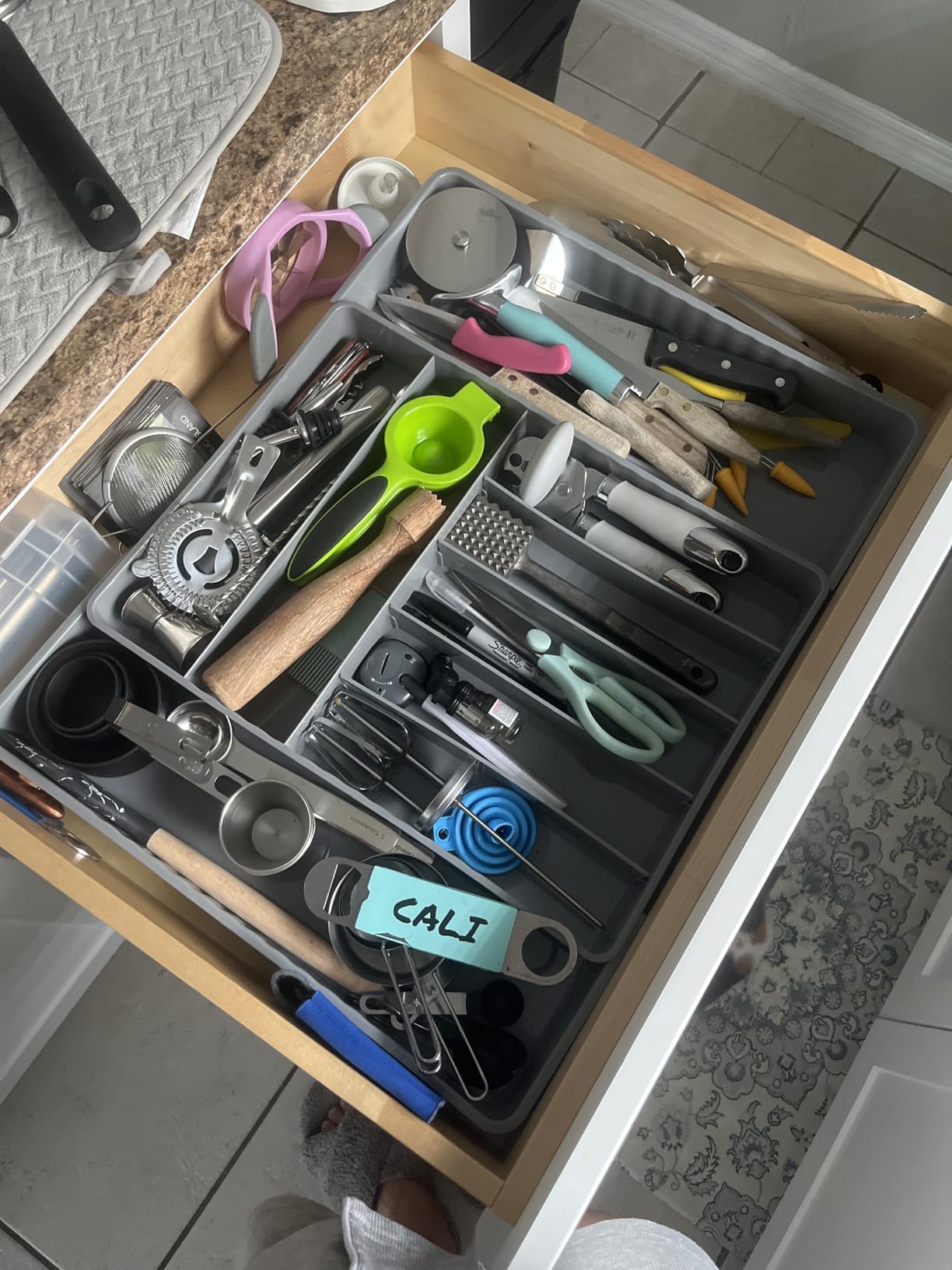 Simple Houseware Expandable Kitchen Drawer Flatware Organizer, White customer photo 2