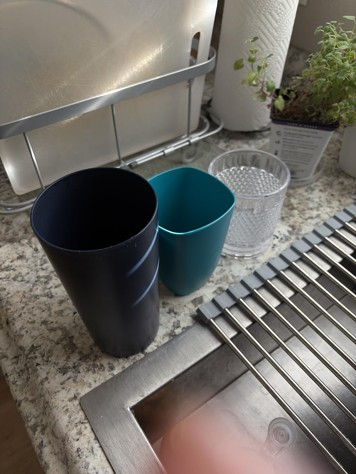 MECHEER Over The Sink Dish Drying Rack, Roll Up Dish Drying Rack Kitchen Dish Rack Stainless Steel Sink Drying Rack, Foldable Dish Drainer, 17.5''x11.8'' customer photo 1