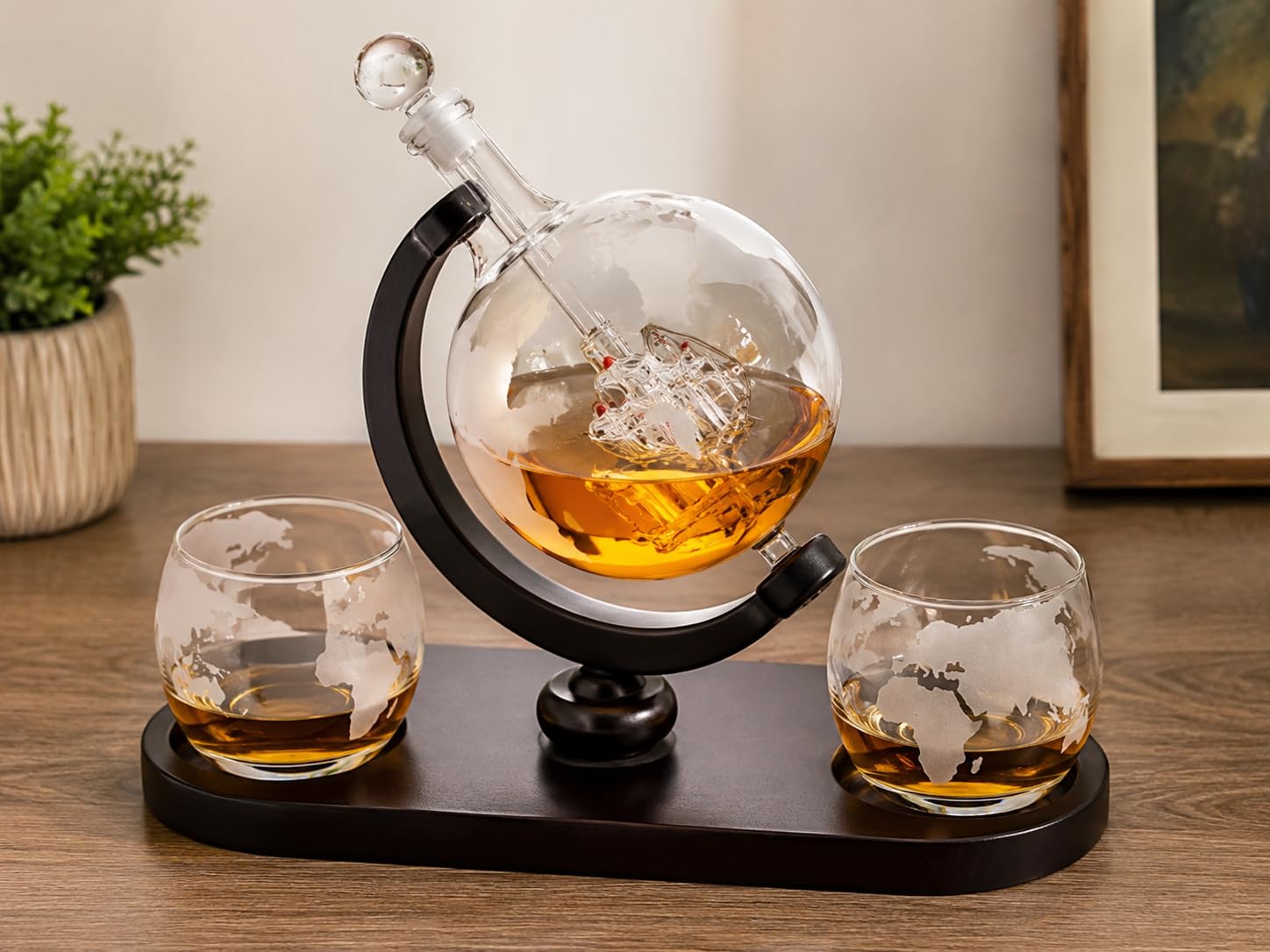 Whiskey Gifts for Men, Whiskey Decanter Set with 4 Glasses in Gift Box by Verolux | Elegant Twisted Design with Glass Stopper - Liquor, Bourbon, Brandy, Gin, Rum, Tequila, Vodka, Cognac customer photo 1
