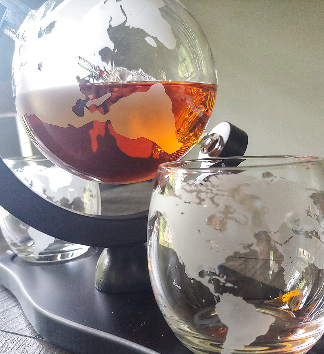 Whiskey Gifts for Men, Whiskey Decanter Set with 4 Glasses in Gift Box by Verolux | Elegant Twisted Design with Glass Stopper - Liquor, Bourbon, Brandy, Gin, Rum, Tequila, Vodka, Cognac customer photo 2