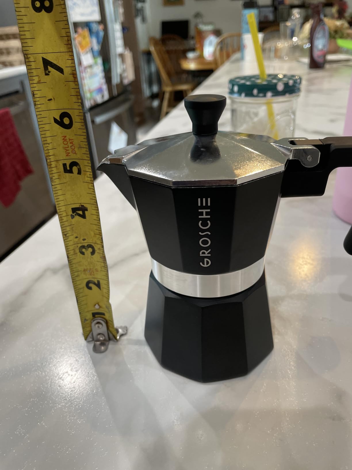 GROSCHE Milano Stovetop Espresso Maker Moka Pot 6 espresso Cup, 9.3 oz Blue customer photo 2