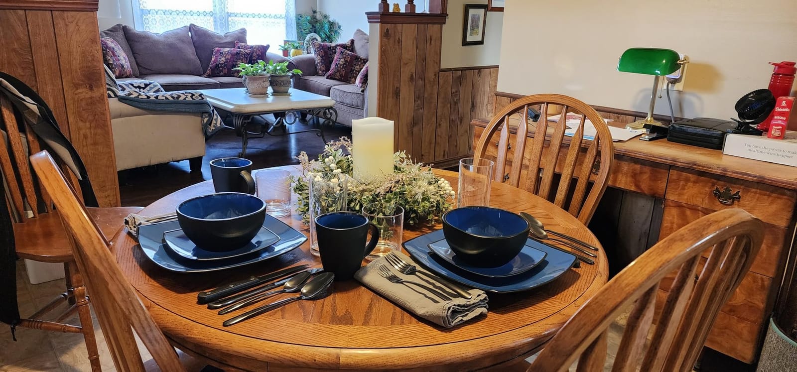 Gibson Elite Soho Lounge Square Reactive Glaze Stoneware Dinnerware Set, Service for 4 (16pc), Eclipse customer photo 2