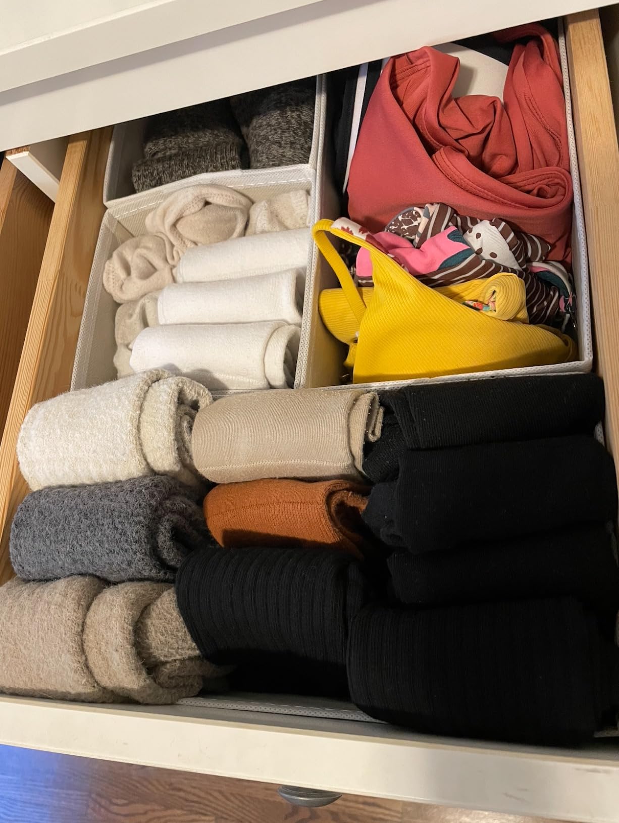 Simple Houseware Foldable Drawer Organizer Stocking Bin, Set of 12, Beige customer photo 1