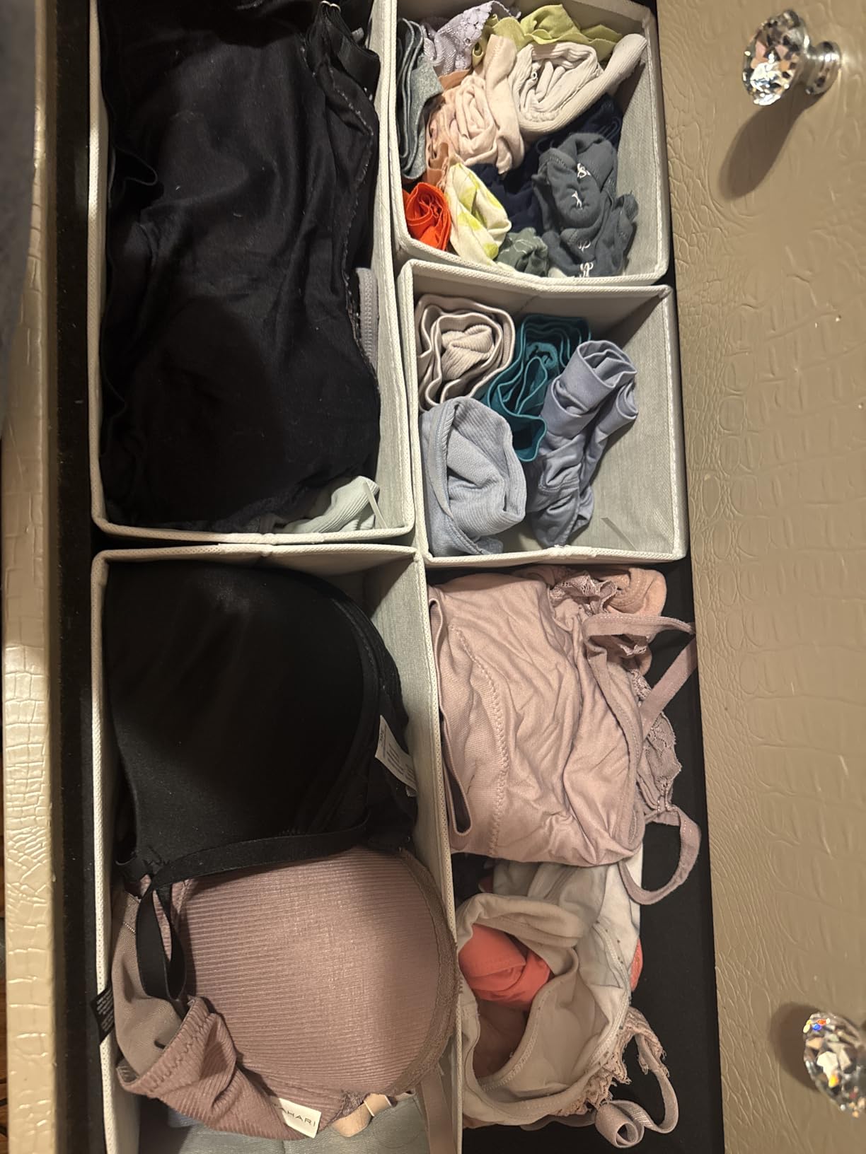 Simple Houseware Foldable Drawer Organizer Stocking Bin, Set of 12, Beige customer photo 2