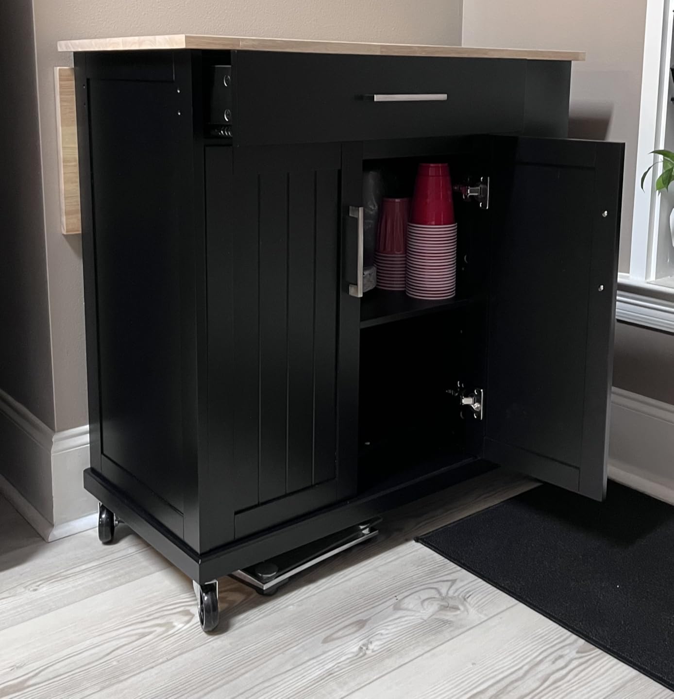 Yaheetech 32 Inches Kitchen Island Cart with Storage Cabinet, Drawer, Black customer photo 1