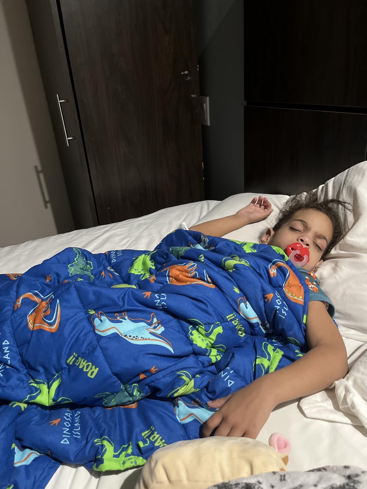 Kivik Weighted Blanket 3lbs, Cooling Blue Dinosaur Heavy Blankets, 36