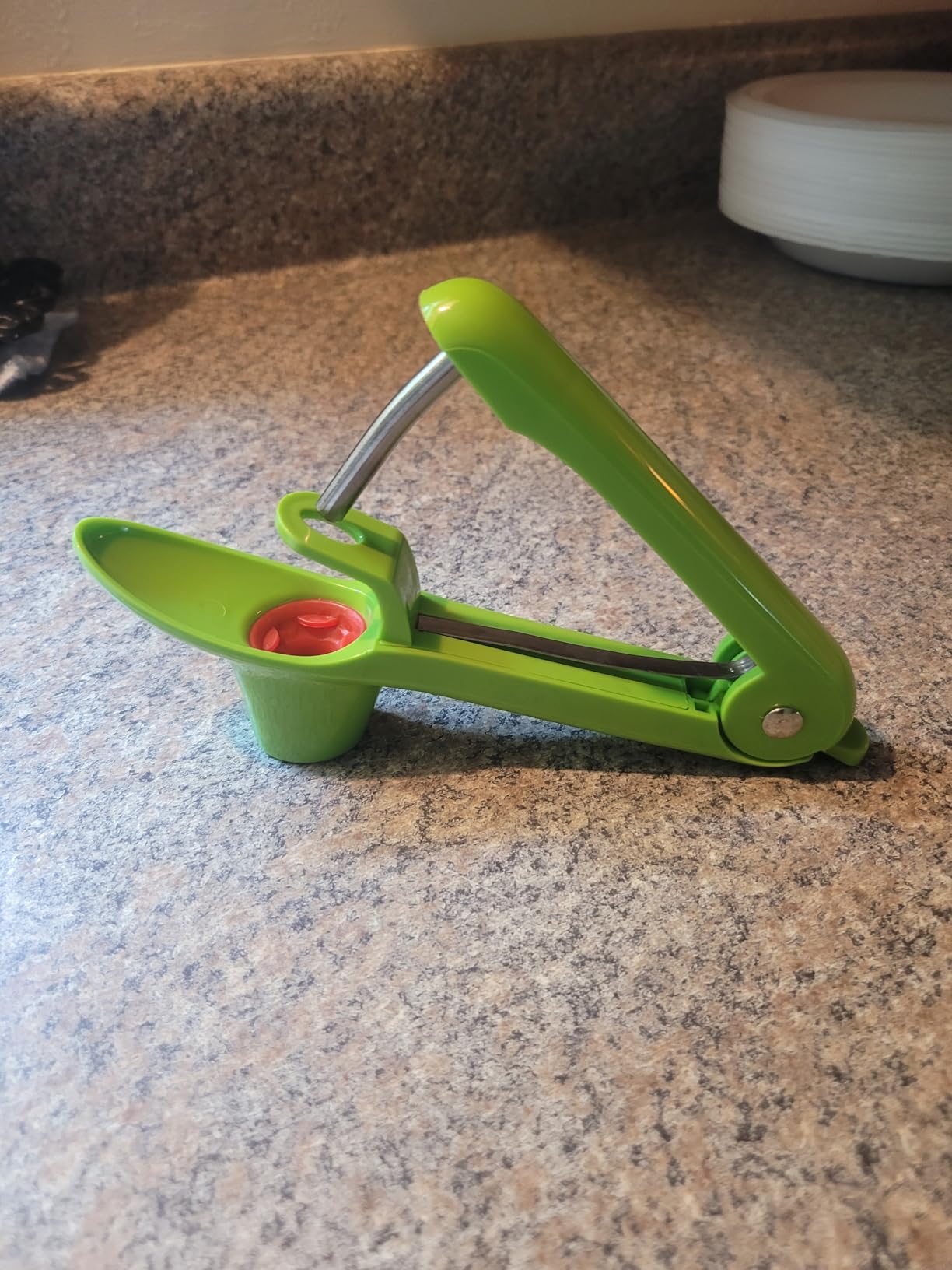 Cherry Pitter - Ordekcity Stainless Steel Cherries Corer Pitter Tool with Hand-held Push Design, Save Time & Space for Making Cherry Jam with Lock Design(Black) customer photo 1