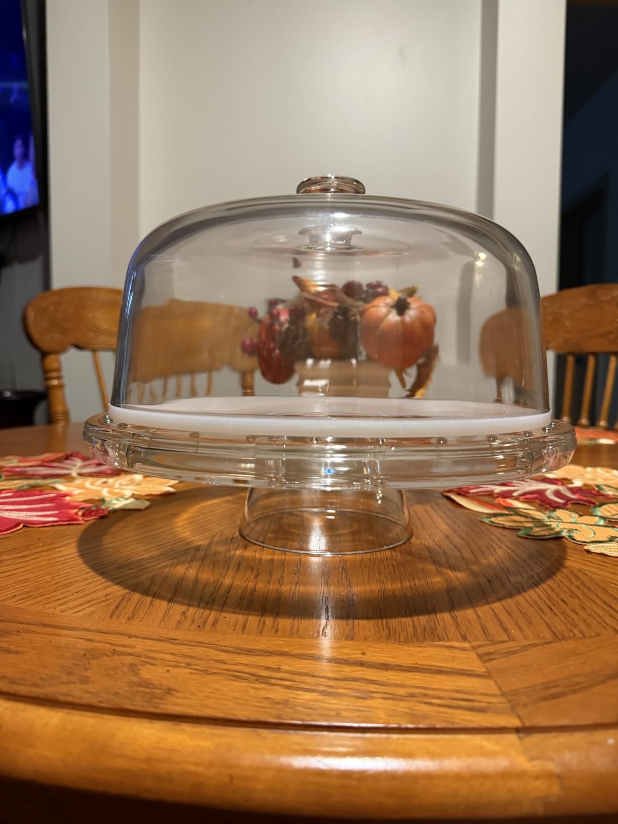 Glass Cake Stand w/ Dome Lid, Footed Cake Plate Platter, 6 in 1, Italy Made customer photo 2