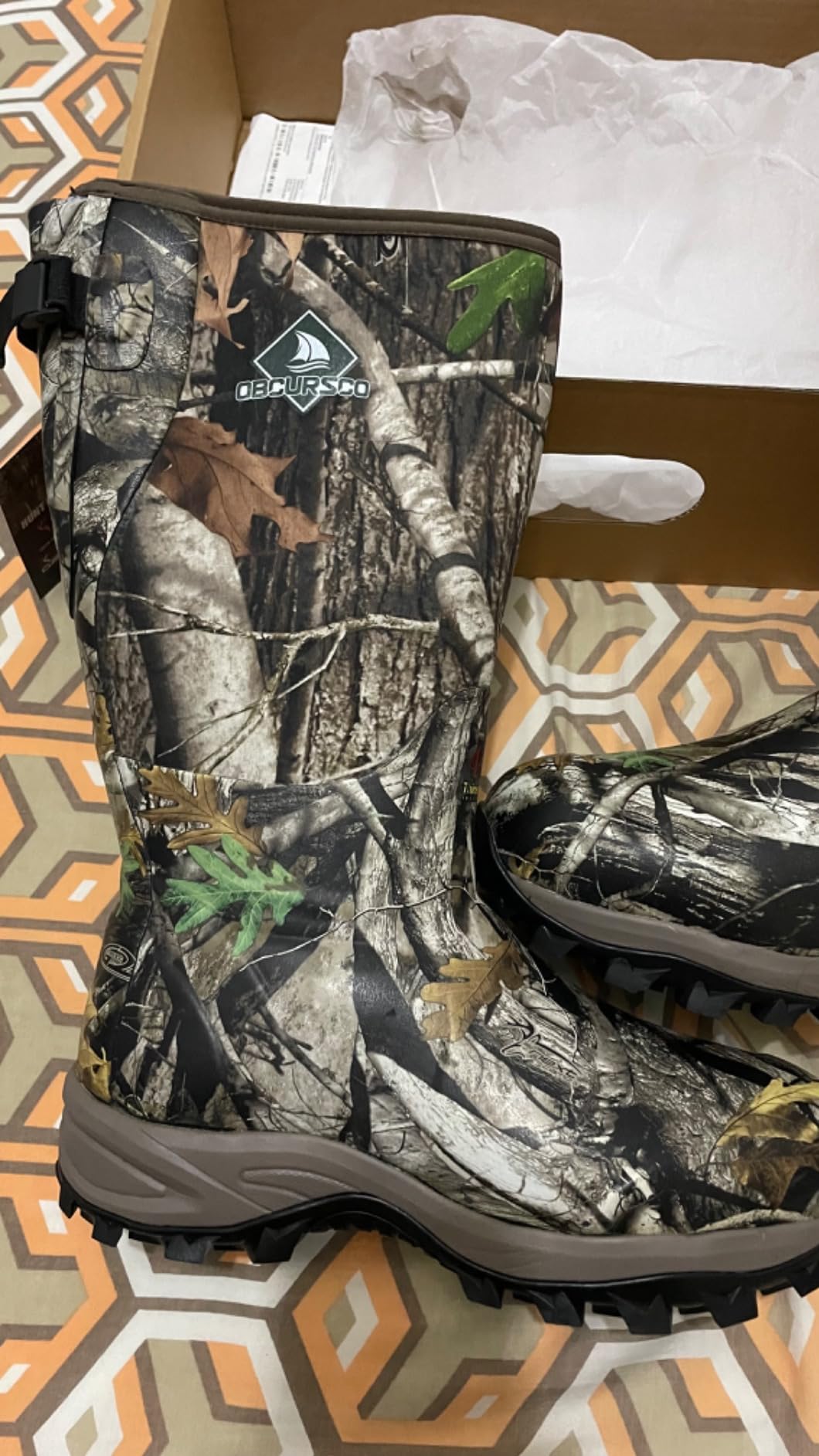 Obcursco 400g Insulation Rubber Hunting Boots for Men, Insulated Waterproof 6mm Neoprene Boot for Hunting (Camo) customer photo 2